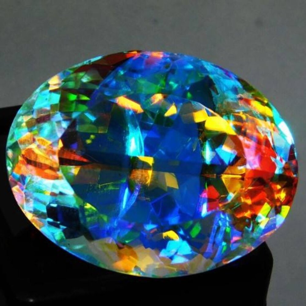 Certified 68.60 Cts  Oval Cut Brazilian Mystic Topaz Loose Gemstone BG94